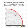 Карниз для ванны Akrilan Laguna Vitel 140х140 Усиленный 20 мм MrKARNIZ фото 1
